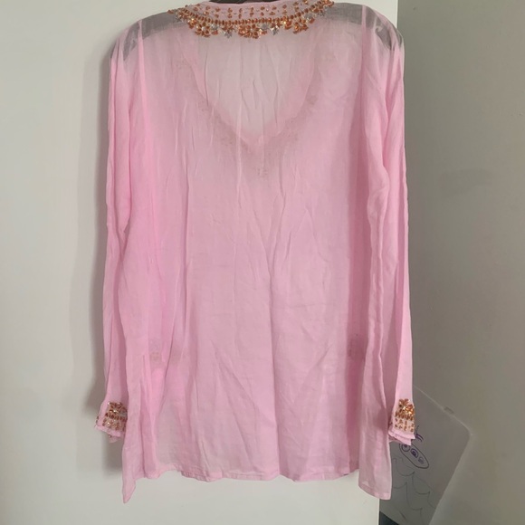 Pink cotton beach tunic size M by Margaret loves Pete. - Picture 3 of 12